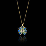 Cargue la imagen en el visor de la galería, Peacora&#39;s Blue Feathered Pendant - PEACORA
