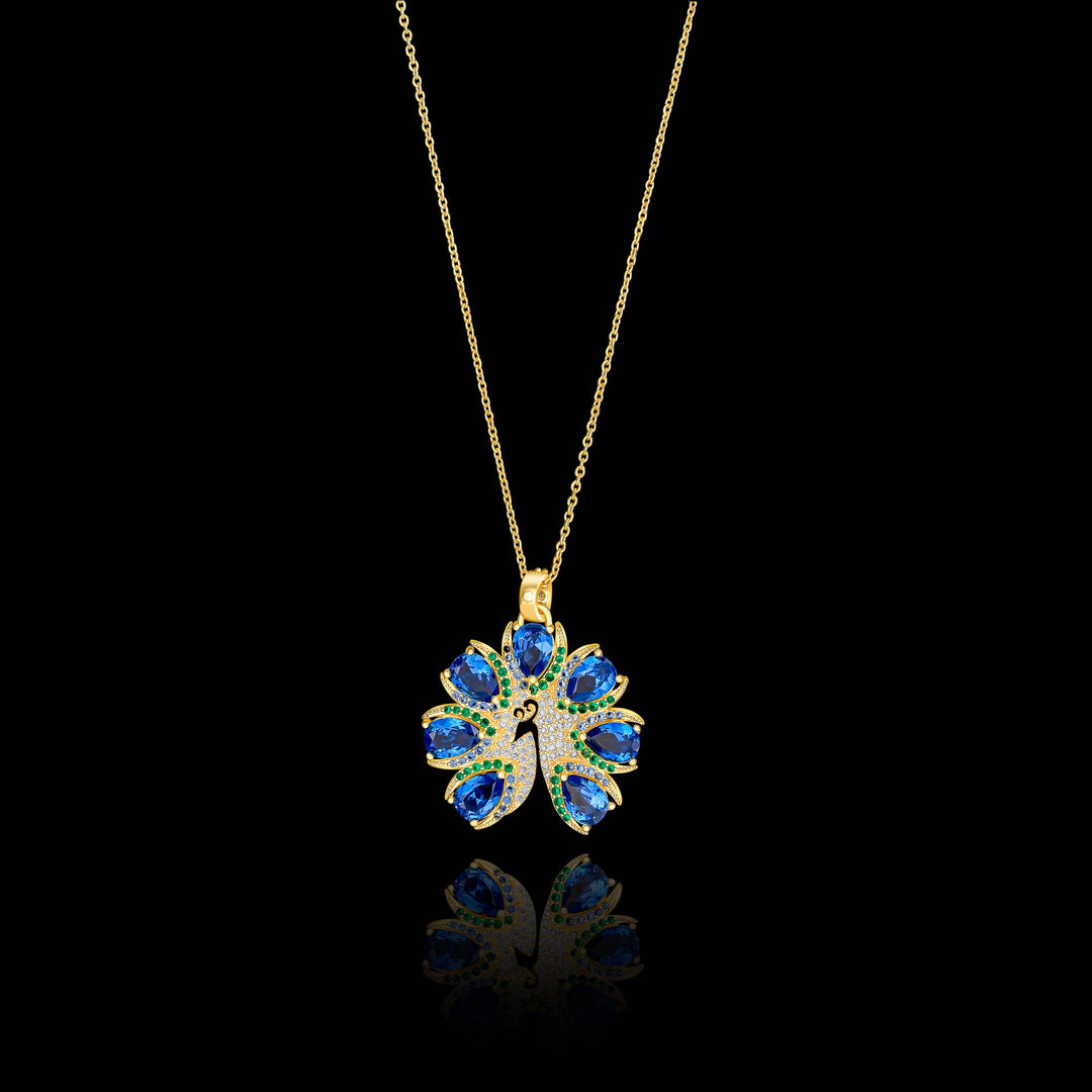 Peacora's Blue Feathered Pendant - PEACORA