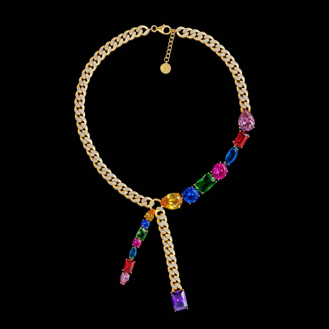 Colorburst Cascade Necklace - PEACORA