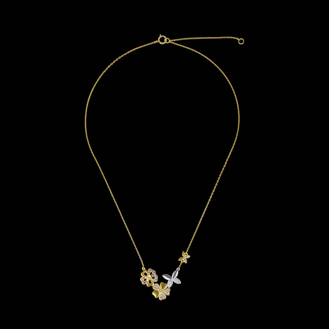 Springtime Beauty Gold Necklace - PEACORA