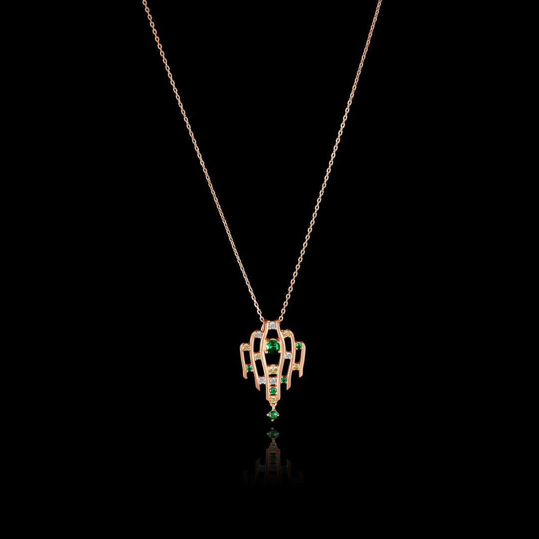Sprouting Green Gold Necklace - PEACORA
