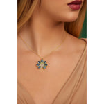 Load image into Gallery viewer, Peacora&#39;s Blue Feathered Pendant - PEACORA
